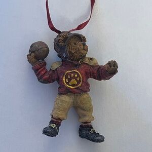 Boyds Bears Football Bear Ornament with Red and Brown Accents